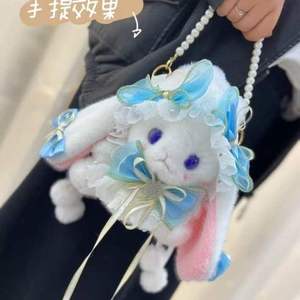 กระเป๋าผ้ากำมะหยี่สีสันสดใสน้ำหนักเบาพกพาได้สำหรับเด็กผู้หญิงกระเป๋าหูกระต่ายน่ารักสไตล์โลลิต้าน่ารักคอสเพลย์ของขวัญวันเกิดแฟชั่น - Product Image 5