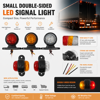 Luz Indicadora Lateral LED de Doble Color Rojo, Blanco y Ámbar de 12V 24V en Oferta, Lámpara de Señalización para Remolques, Camiones, Autocaravanas