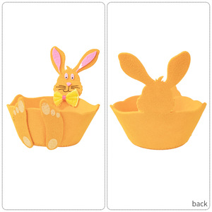 New <b>Easter</b> Decoration Storage Basket with Bunny Ears Cartoon Bunny Round Candy Basket Factory Wholesale Application - Product Image 4