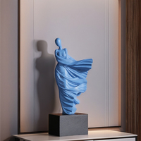 Sculpture moderne décoration de la maison bleu élégant figure féminine Sculpture ornements de bureau