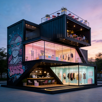 Maison mobile personnalisable à distance, conteneur créatif de 20 pieds ou 40 pieds pour café, bar, restauration rapide