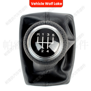 Poignée de levier de vitesses Audi Vw R32 5 vitesses, cuir noir et blanc, ergonomique, pour Audi A4 B6 B7 - Product Image 4