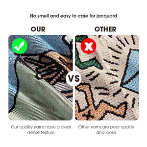 Couverture Raschel personnalisée de haute qualité tapisserie durable en coton et polyester tenture murale tissée motif de dessin animé mural jeté - Product Image 5