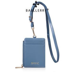 Baellerry Lanyard Id Card Holder Blue Zipper Coin Purse Portable Multi Card Slot Student <b>Wallet</b> Unisex Everyday Use - Product Image 5