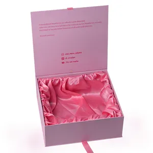 热卖定制纸板小哑光粉色磁性盖礼品盒包装珠宝小企业