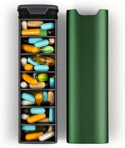 Boîte en métal pour organisateur hebdomadaire de 7 jours, étui à pilules de qualité supérieure avec design coulissant et grand compartiment pour le rangement des médicaments, logo personnalisé - Product Image 4