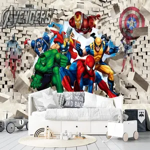 Papel Tapiz Personalizado con Foto de los Vengadores, <span class=keywords><strong>Hulk</strong></span>, Spiderman, Mural Estereoscópico 3D - Product Image 1