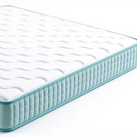 Matelas à ressorts ensachés vert clair avec bordure, matelas compressible enroulable pour la maison, les gîtes et les hôtels