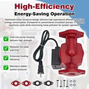 ปั๊มน้ำร้อนหมุนเวียน Yitrust 115V 1/3 แรงม้า 3 ระดับความเร็ว  วัสดุเหล็กหล่อ รุ่น UPS26-150F ใช้แทน Grundfos - Product Image 4