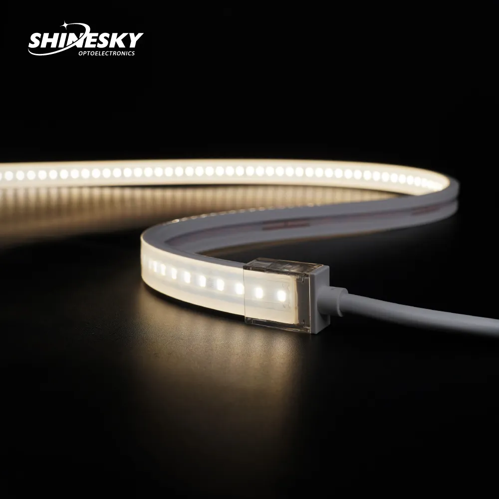 Tira LED de luces de neón SHINESKY AC230V IP67 1607, tira de luces de neón LED Flexible impermeable para decoración de interiores y exteriores