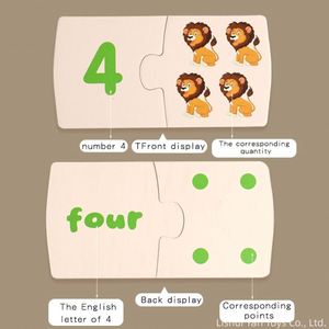 Juguete de Matemáticas Tempranas con Temática de Animales Adorables, Rompecabezas de Madera para Emparejar Números, Rompecabezas de Números y Conteo con Autocorrección - Product Image 2