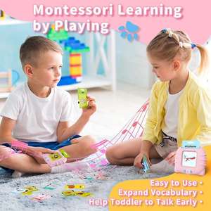 Montessorie Juegos Didácticos <span class=keywords><strong>Juguetes</strong></span> Autismo Terapia Sensorial Bebé Tarjetas Flash Aprendizaje Audible Flashcards para Niños - Product Image 6