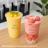 ZFCUP Gobelets en plastique transparents de 14 oz avec couvercle personnalisés, gobelets de fête personnalisés, gobelet en plastique avec couvercle
