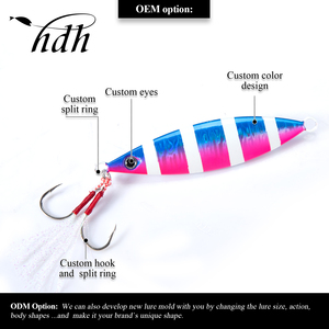 Esche <span class=keywords><strong>Artificiali</strong></span> OEM per <span class=keywords><strong>Pesca</strong></span> in Mare, Jig in Metallo <span class=keywords><strong>con</strong></span> Amo, Esca Luminosa Piccola per <span class=keywords><strong>Pesca</strong></span> a Traina - Product Image 4