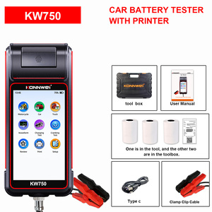 2026 NUOVO Tester per Batterie al Piombo-Acido e al Litio di Alta Gamma con Schermo Touch da 5,5 Pollici, 6V 12V 24V, con Stampante KONNWEI KW750 <span class=keywords><strong>Vs</strong></span> KW720 - Product Image 1