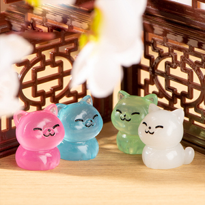Adornos de Resina Ecológicos con Temática Kawaii en <span class=keywords><strong>3D</strong></span>, Decoraciones Luminosas de Gatitos de Dibujos Animados para Escritorio y Coche - Product Image 2