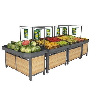 Support en bois en acier de fruits et légumes avec l'<span class=keywords><strong>espace</strong></span> mémoire pour le magasin de fruits frais et l'affichage de supermarché personnalisable - Product Image 2