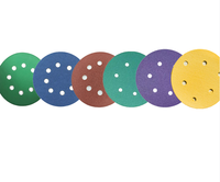 Disques de ponçage en céramique ultra-minces de style universel 5 pouces 125 mm 15/17 trous, disques de ponçage à crochets et boucles, disques de ponçage en papier abrasif pour ponceuse