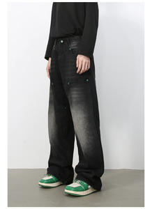 Traje de chándal vaquero lavado a la piedra de diseñador Vintage para hombre, ajuste cómodo, bigote, botón de estilo desteñido, entrega rápida, Otoño/<span class=keywords><strong>Invierno</strong></span> - Product Image 6