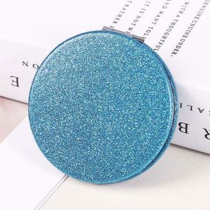 Fashion Bling Gold Black Round 70mm Pu Leather Glitter <b>Compact</b> <b>Mirror</b> Travel Pocket <b>Mirrors</b> Hand Held Cosmetic Make up <b>Mirror</b> - Product Image 2