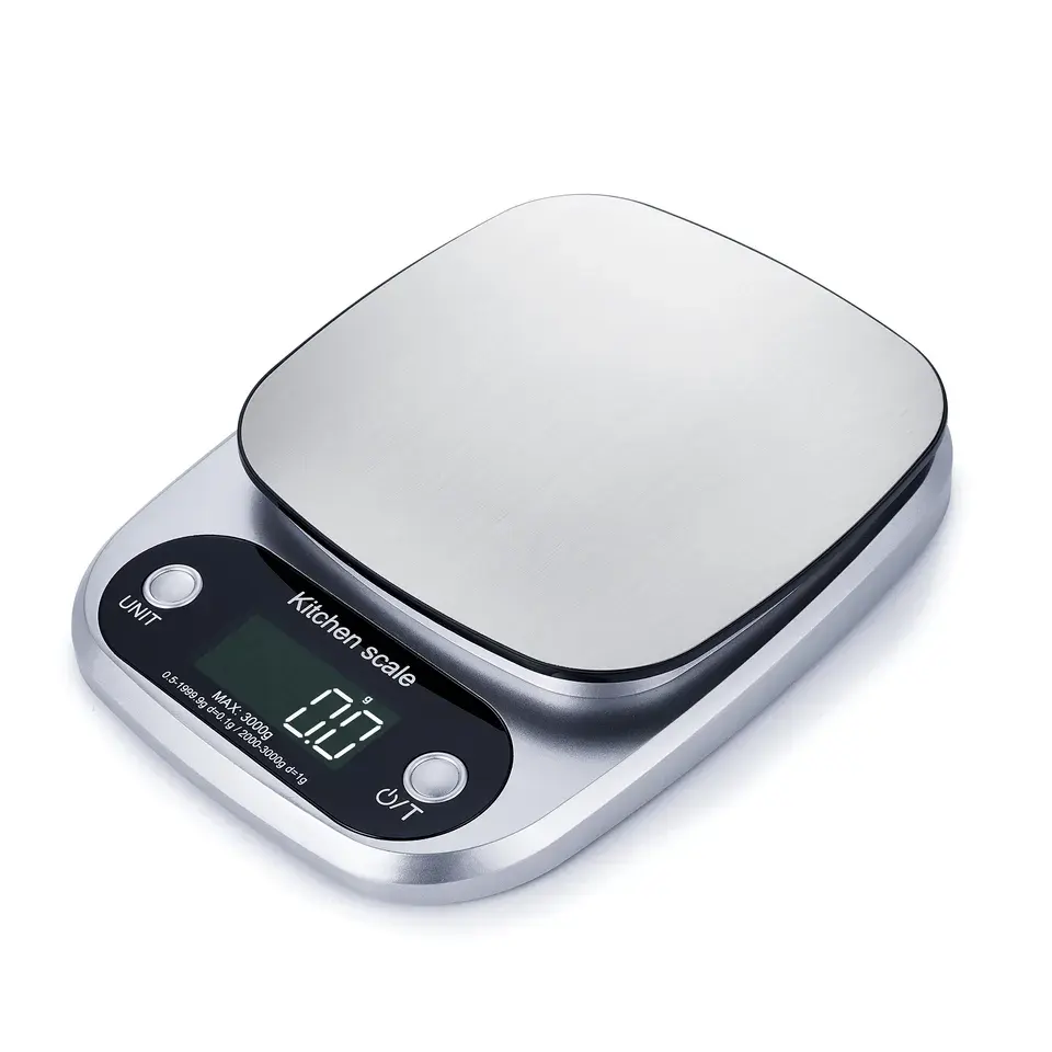 Veidt Weighing Kitchen Cooking Food Parcel Postal Weighing Scales Electronic Glass Checkweigher Weight Function 3V 5 KG/1G