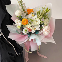 Papier d'emballage floral PE double face imperméable de qualité supérieure pour la Saint-Valentin, rouleau de papier synthétique coloré écologique