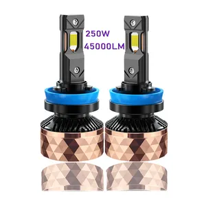 Super strong Car Headlights H4 250W 45000LM LED H7 H11 9005 9006 6300K CANBUS EMC car Headlamp auto Fog Light Bulb led headlight