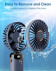 Ventilateur de poche pliable électrique personnel à affichage numérique Batterie Usb Charge Handy Pocket Pliable Rechargeable Portable Fan Mini - Product Image 5