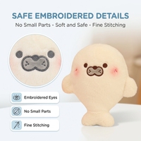 Peluche phoque blanc en stock, jouet en peluche doux pour enfants, cadeau et décoration intérieure, jouets lavables certifiés CE EN71 CPC ASTM F963