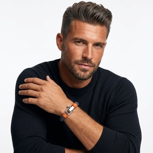 Pulsera Náutica Personalizada de Cuerda Azul para Hombre con Cierre de Grillete Ajustable - Product Image 3