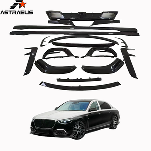 Convient pour <span class=keywords><strong>Mercedes</strong></span>-Benz Classe <span class=keywords><strong>S</strong></span> W223 <span class=keywords><strong>Maybach</strong></span> S480 580 <span class=keywords><strong>680</strong></span> Jupes latérales en fibre de carbone modifiée avec lèvre avant et becquet - Product Image 1
