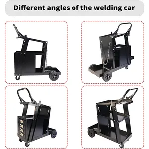 JH-Mech Heavy-Duty Welding Cart Moving Workshop Carbon Steel Durable 4-Tier Drawer Welding Trolley For Welder And Plasma