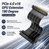 Câble d'extension PCIe 4.0 X16 blindé EMI à 180 degrés, ruban 64 Go/s, 31 conducteurs, pour carte graphique ITX compacte, pour rig PC