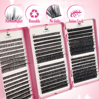 Extensions de cils DIY à poser soi-même, 832 pièces, plateau de rangement 3-en-1, cils volumineux 30D jusqu'à 100D
