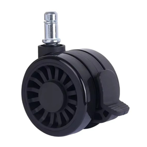 Roulettes pivotantes modernes vintage en acier noir de 65 mm avec frein, capacité de charge de 35-40 kg, pour chaise de bureau et meubles - Product Image 1