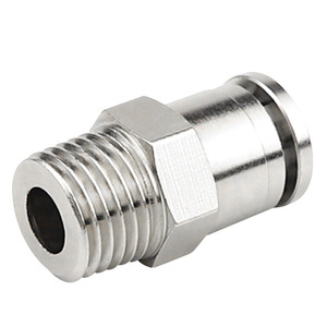 <b>Quick</b> Coupler Metal Straight Threaded Pneumatic <b>Connector</b> Copper Nickel Plated PC8 02 - Product Image 1