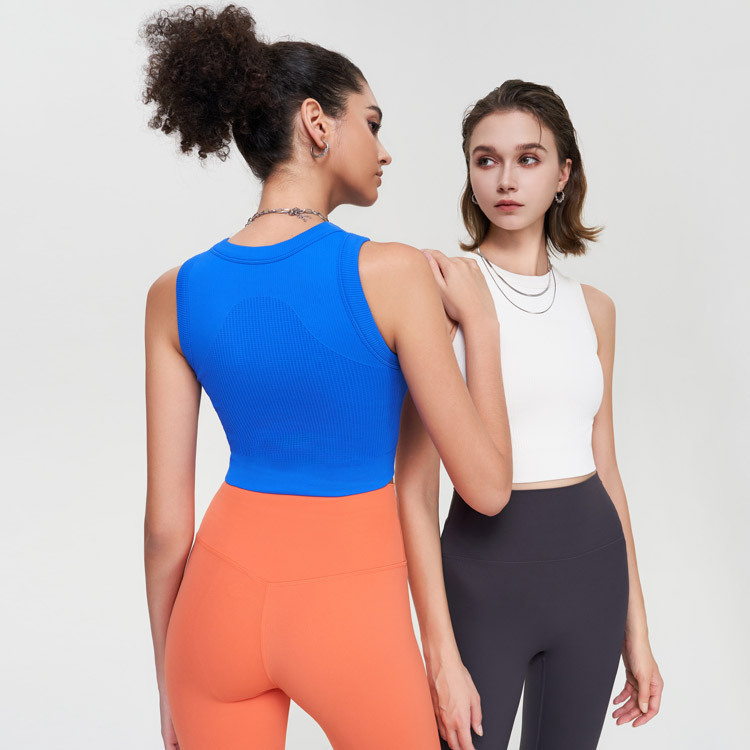 2025 Cross-Border New Seamless Sports Bra Vest Jacket Breathable Fitness Yoga One-Piece Cup Outer Wear
