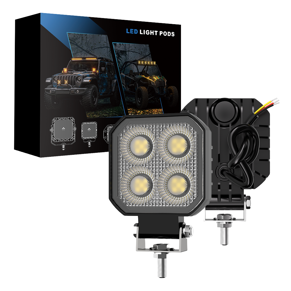 DXZ New Waterproof LP68 3Inch Square Driving Floodlight Work Led Headlights Flood Flash Working Lights for Tractors