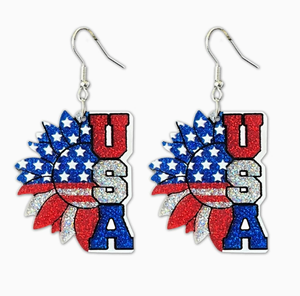 Boucles d'oreilles pendantes étoiles colorées en acrylique écologiques, motif drapeau américain, 250e anniversaire du 4 <span class=keywords><strong>juillet</strong></span>, en gros, en stock - Product Image 4