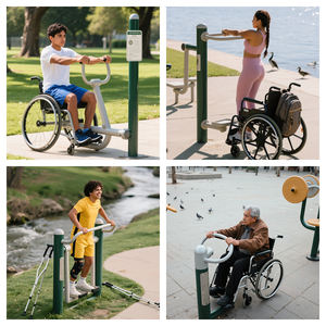 障害者のための平行ウォーキングトレーナー、コミュニティパークの障害者のための鋼で作られた屋外フィットネス機器 - Product Image 4