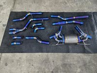 Système d'échappement Catback en alliage de titane avec traitement bleu pour BMW 240 540 840 X3 X4 X5 3.0T, avec tuyau intermédiaire unique et silencieux