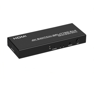 ตัวแยกสัญญาณวิดีโอ <span class=keywords><strong>HDMI</strong></span> 4K 60Hz <span class=keywords><strong>2x4</strong></span> สวิตช์สลับสัญญาณ 2 เข้า 4 ออก สำหรับ HDTV พร้อมเสียง SPDIF 3.5 มม. - Product Image 1