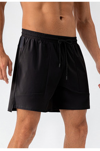 Shorts de sport RUIQUWIN en toile solide pour hommes, séchage rapide, respirant, haute élasticité, pour la course à pied et le basketball, pour l'entraînement physique - Product Image 2