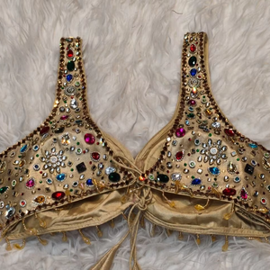 Blusa de Seda 100% para Invierno, Top Corto Nupcial Dorado, Cuello Corazón de Satén Tejido, Transpirable - Product Image 1