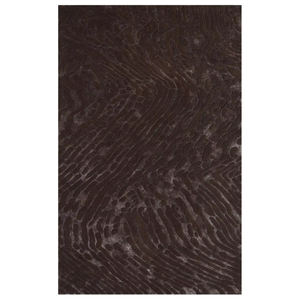 Tapis rectangulaire en laine de style luxueux, à motif uni, antidérapant, fait à la main, en laine de style Fossil Ember - Product Image 1