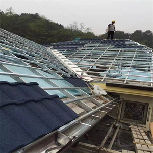 Tejas Metálicas Modernas para Techos de Hoteles, Resistentes al Calor, de Gran Peso, con Recubrimiento de Piedra Gris, Techo <span class=keywords><strong>Solar</strong></span> <span class=keywords><strong>Tesla</strong></span> - Product Image 4