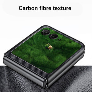 Étui de téléphone Laudtec Sjk691 en fibre de carbone, texture simple, professionnel, respectueux de la peau, anti-traces de doigts pour Motorola Razr 50 Ultra - Product Image 4