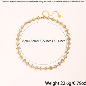 Collar de Cadena con Trébol Colorido, Joyería de Acero Inoxidable que No se Deslustra, Collares de Lujo para Mujer con Circonita Cúbica - Product Image 2