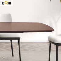 Ensemble de table à manger rectangulaire/ronde de style malaisien breveté avec 8 chaises, plateau en bois noir foncé exotique