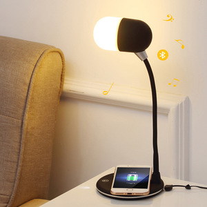 <span class=keywords><strong>Lampe</strong></span> de table sans fil avec haut-parleur LED pour bureau, chambre à coucher, <span class=keywords><strong>lampe</strong></span> de lecture avec chargeur de téléphone - Product Image 2